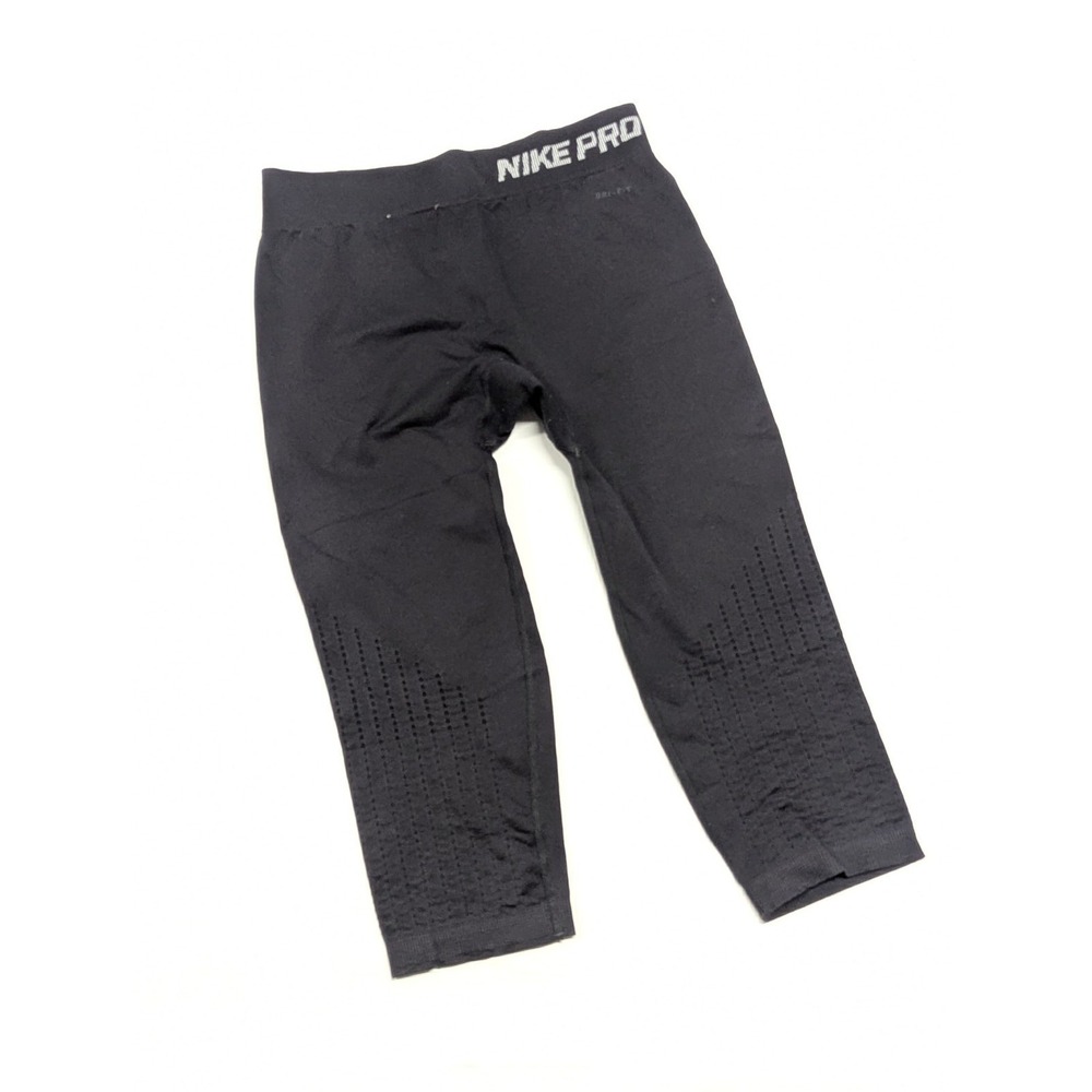 Athleisure Y2K Nike Pro Cropped Leggings Gymcore Black Compression Medium Laser